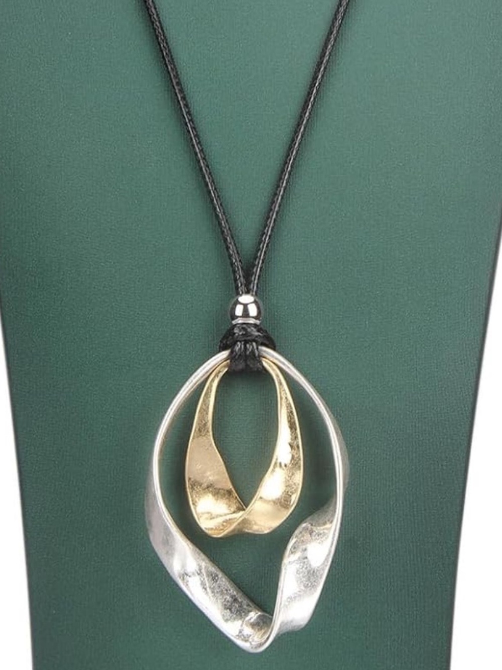 New Anthropologie Two-Tone Silver and Gold Twisted Loop Necklace